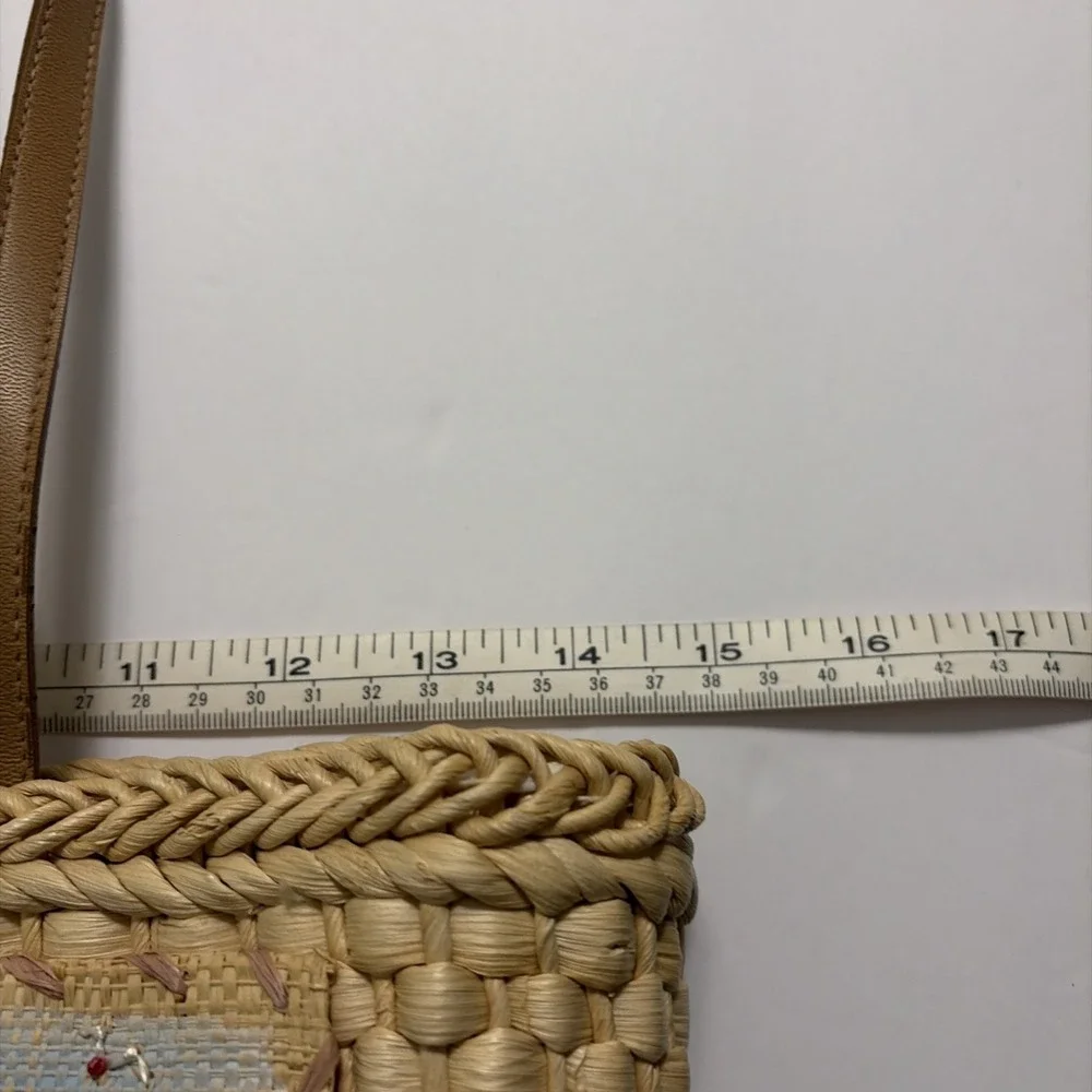 Cappelli Straworld Straw Handbag Lighthouse Sail Boat Purse Tote Bag/